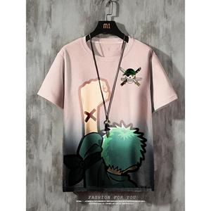 ETST 011 Anime Heren T-shirt Retro Street Korte Mouw T-shirt Voor Heren Casual 3D Print Zomer Top Ademend Losse Herenkleding XL