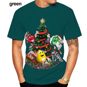 Wengy 2 Zomer Herenmode 3D Print T-shirt Kerst Korte Mouw Unisex Casual Kerstboom Korte Mouw Tops T-shirts 4XL