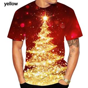 Wengy 2 Zomer Herenmode 3D Print T-shirt Kerst Korte Mouw Unisex Casual Kerstboom Korte Mouw Tops T-shirts L