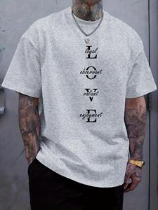 Chaokebang Nieuwe zomerse dagelijkse casual heren T-shirt Street herenmode korte mouwen top 3D LIEFDESletter bedrukt heren T-shirt 2XL