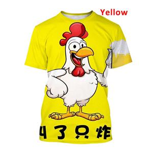 Xr-03 2025 Zomer Mode Grafisch Kip 3D Print T-shirt Heren Korte Mouw Ronde Hals Unisex Grappig Cool Kip T-shirts Casual Tops XL
