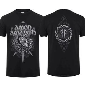 The best product for you 2025 Mode T-shirt Heren T-shirt Dubbelzijdig Amon Shieldwall Zwart Door Amarth Oversized T-shirt Grafisch Jeugdkleding Streetwear S