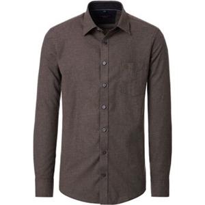 Casa Moda Overhemd Lange Mouw  Overhemd Structure Bruin