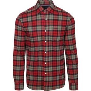 New zealand auckland Overhemd Lange Mouw  NZA Shirt Marcel Flannel Check Cherry Red