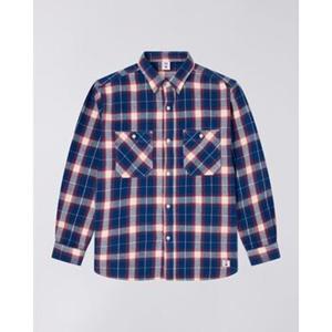Edwin Overhemd Lange Mouw  I035870 WORK SHIRT-NRM.67 NAVY/RED