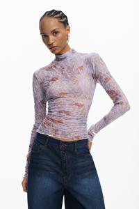 Desigual T-shirt met textuur en print - RED