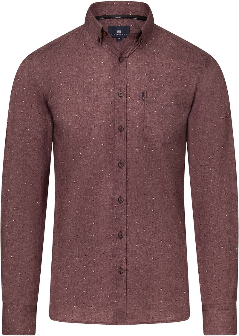State of Art Overhemd Print Burgundy