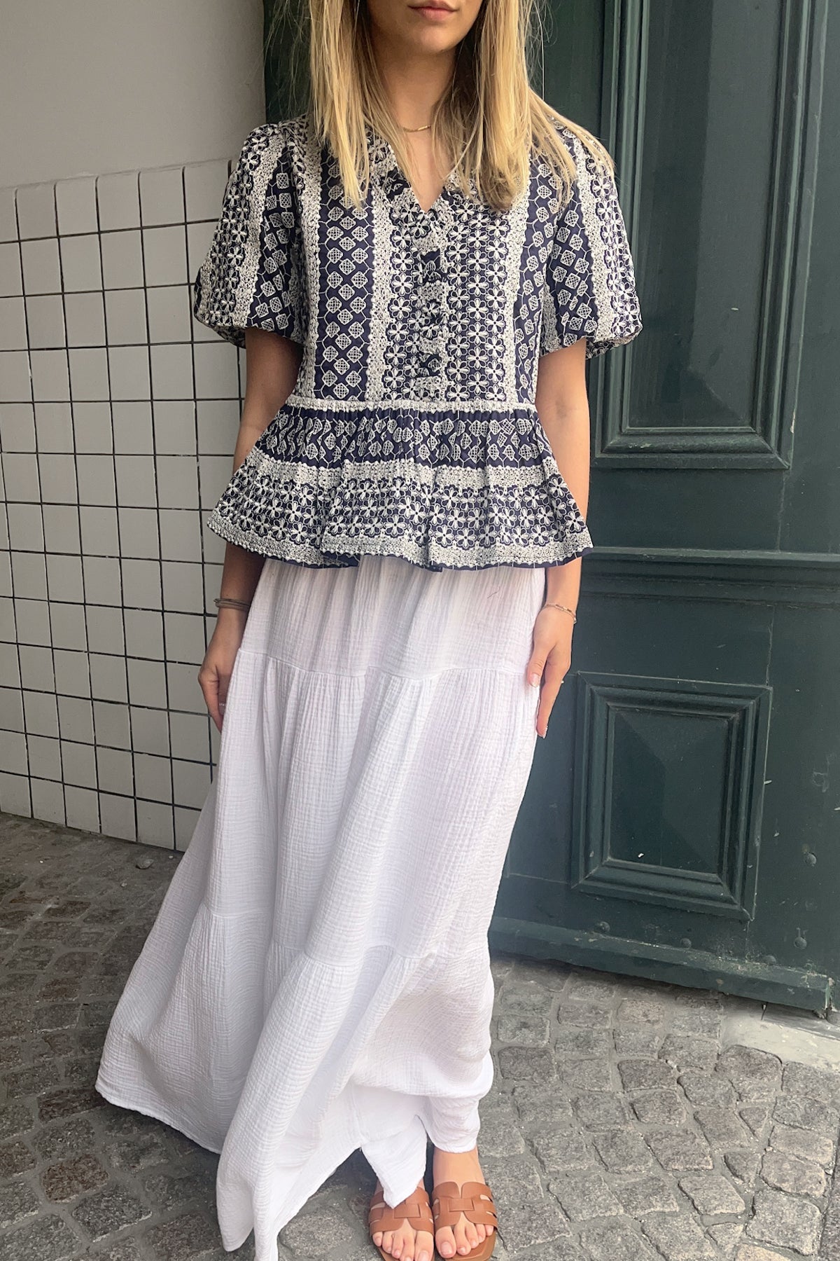 Noella Lorraine Blouse Navy Sugar Combo