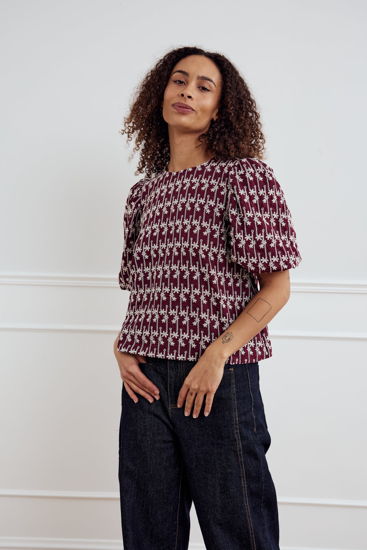 Noella Shelly Blouse Dusty Mahogany