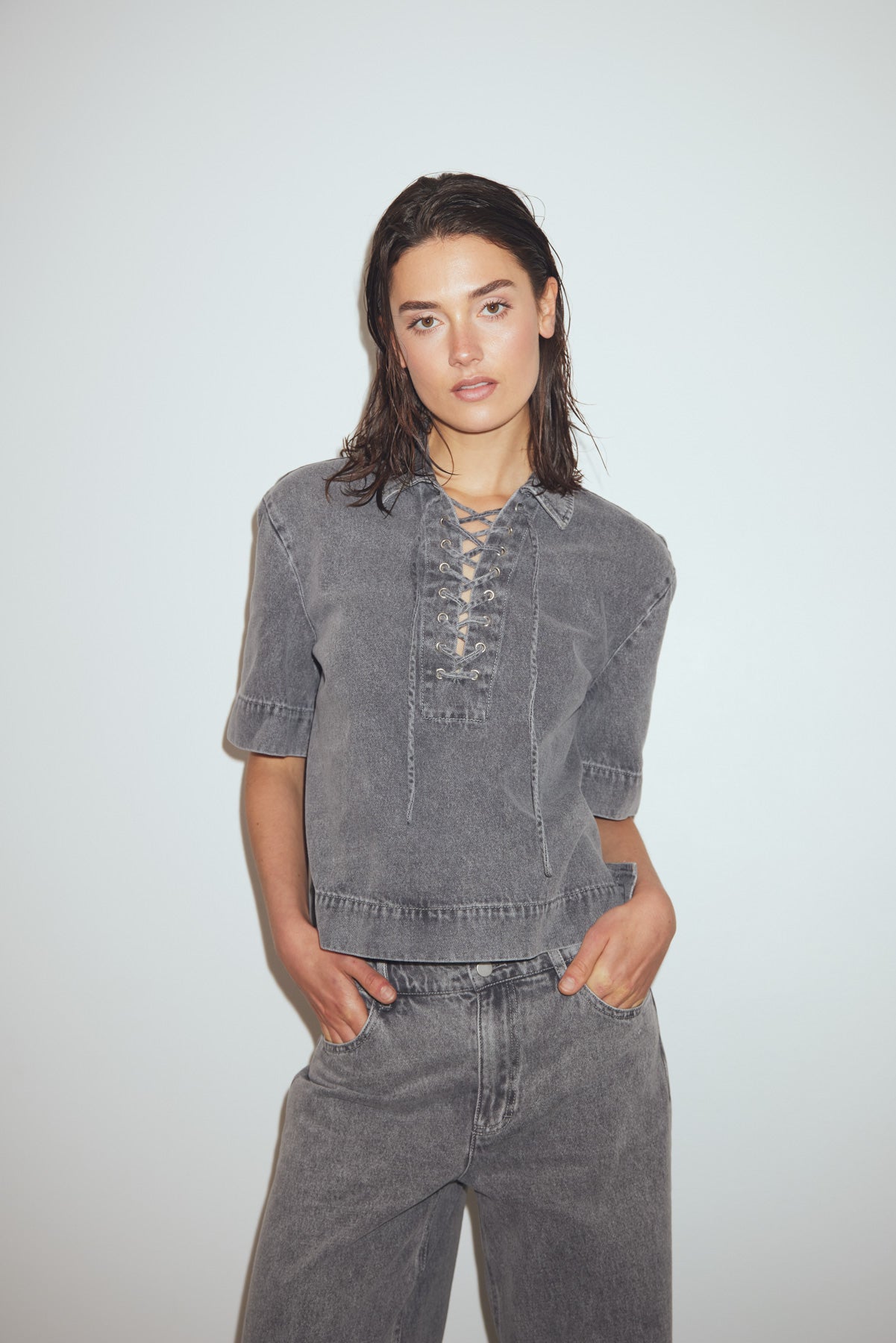 Noella N-Marianna Blouse Grey Wash