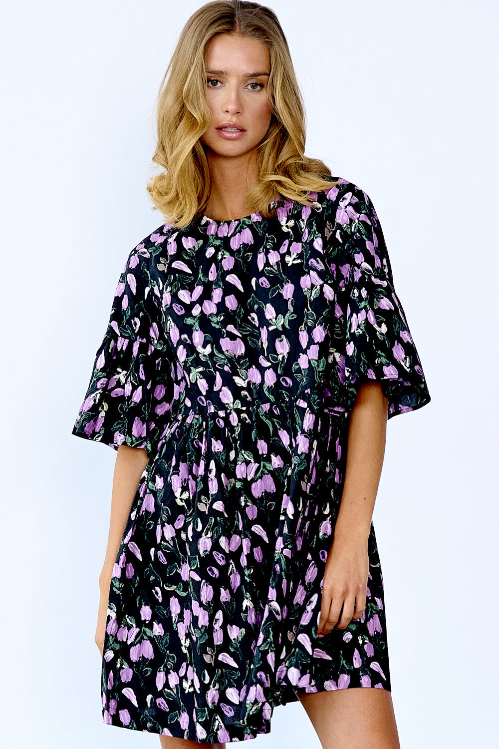 Noella Tallulah Dress Black/Lilac Flower