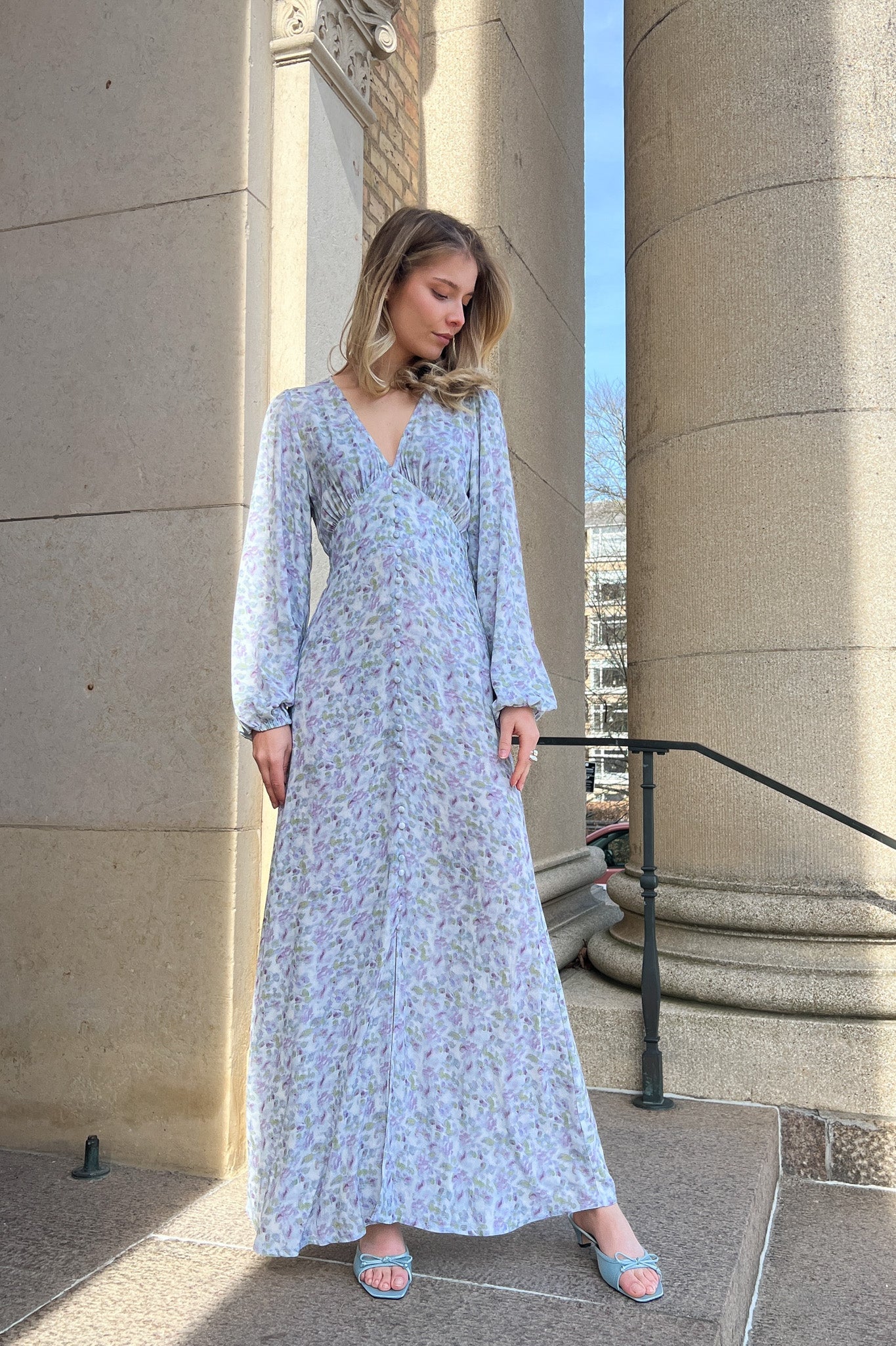 Noella Lilith Maxi Dress Cinthia Blue Print