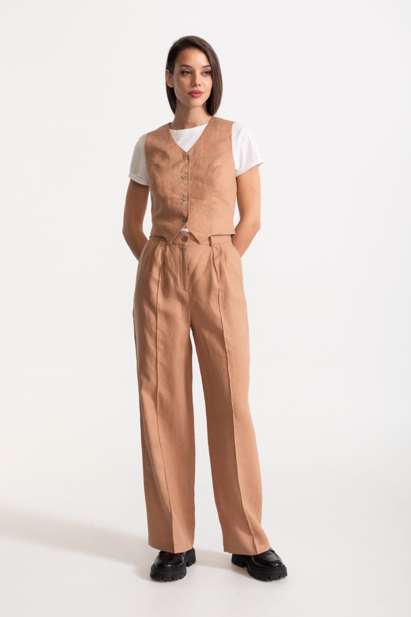 De IONESCU Damen vegan Set Figa Leinen Cappuccino