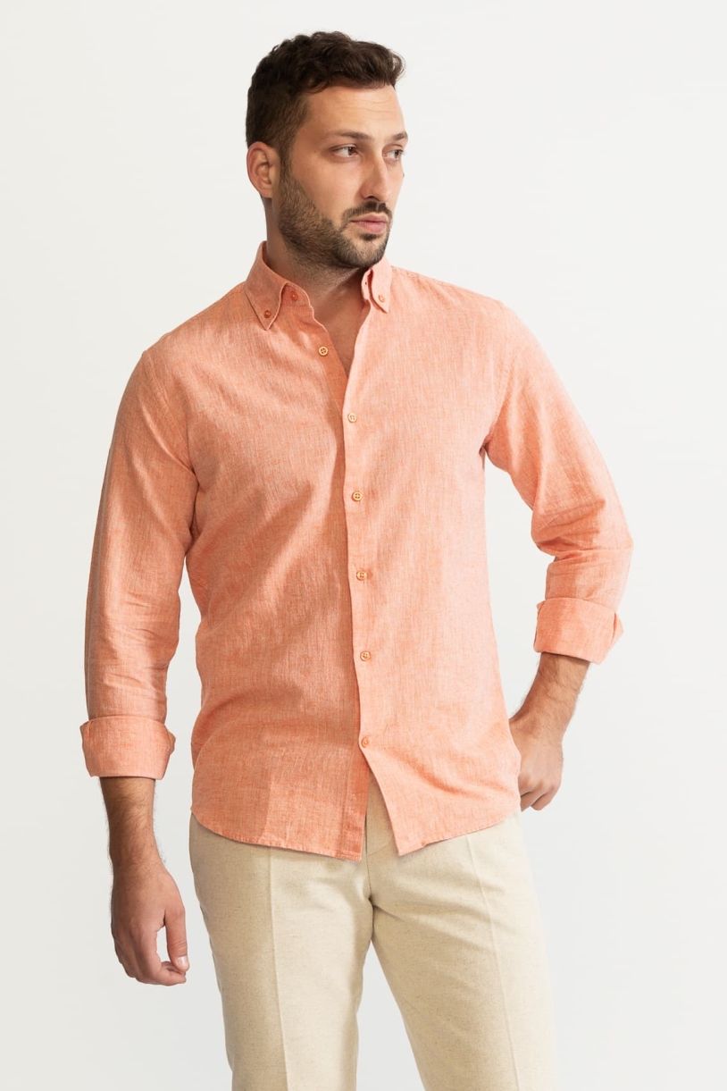 De IONESCU Herren vegan Hemd Godeanu Orange