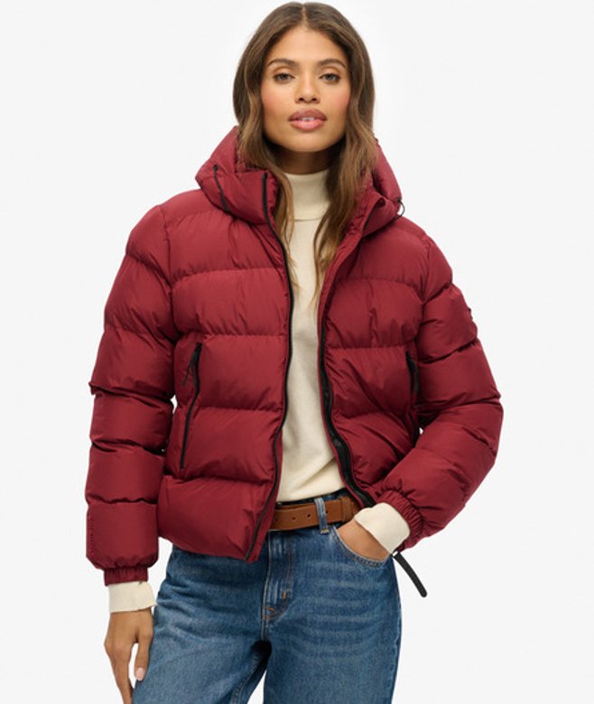 Superdry Sportieve Capuchon Pufferjas Red