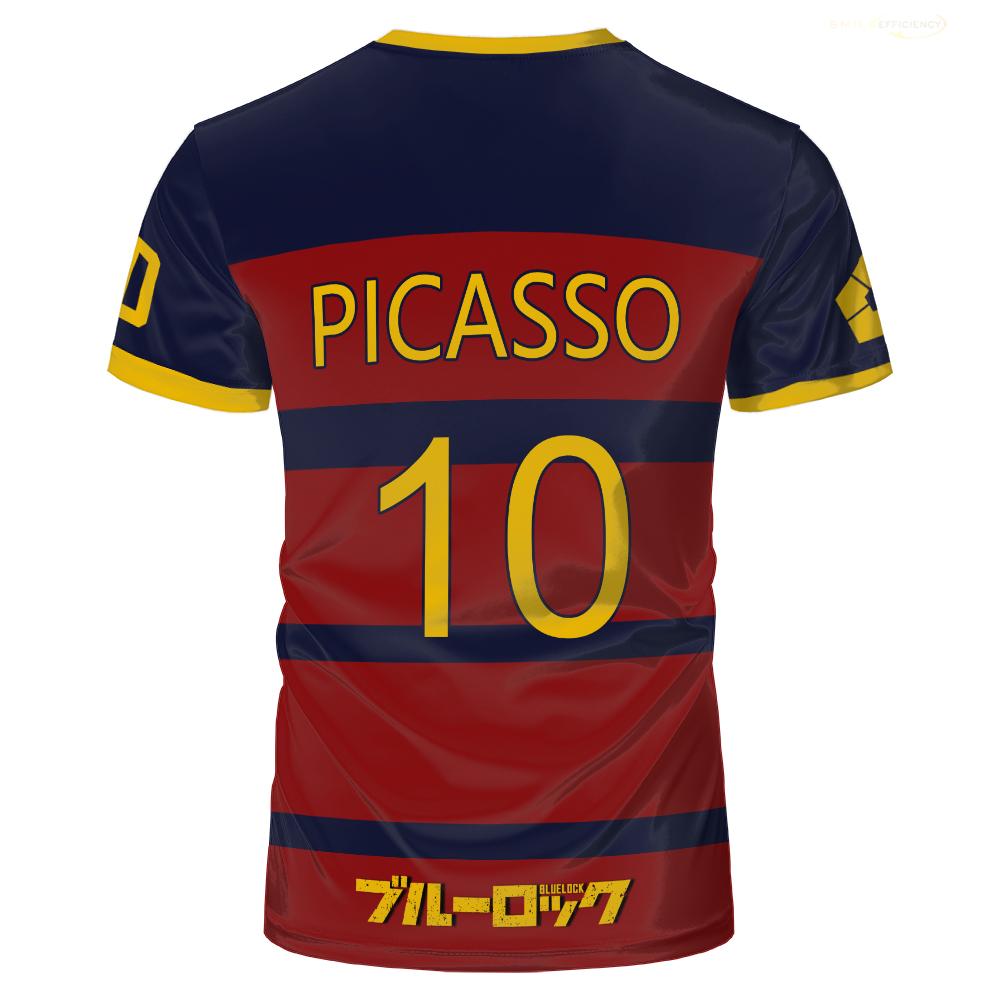 ETST 07 Blue Lock FC Barcha Cartoon Anime Cosplay Heren Jersey Zomer Korte Mouw Kinderen Tee Tops Mode Heren Jongens T-shirt 4XL