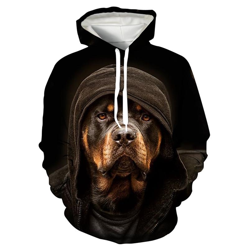 ETST 32 Trend Rottweiler Patroon Hoodies Voor Mannen Lente Herfst Mode 3D Honden Bedrukte Lange Mouw Sweatshirts Losse Streetwear Hoodie 3XL