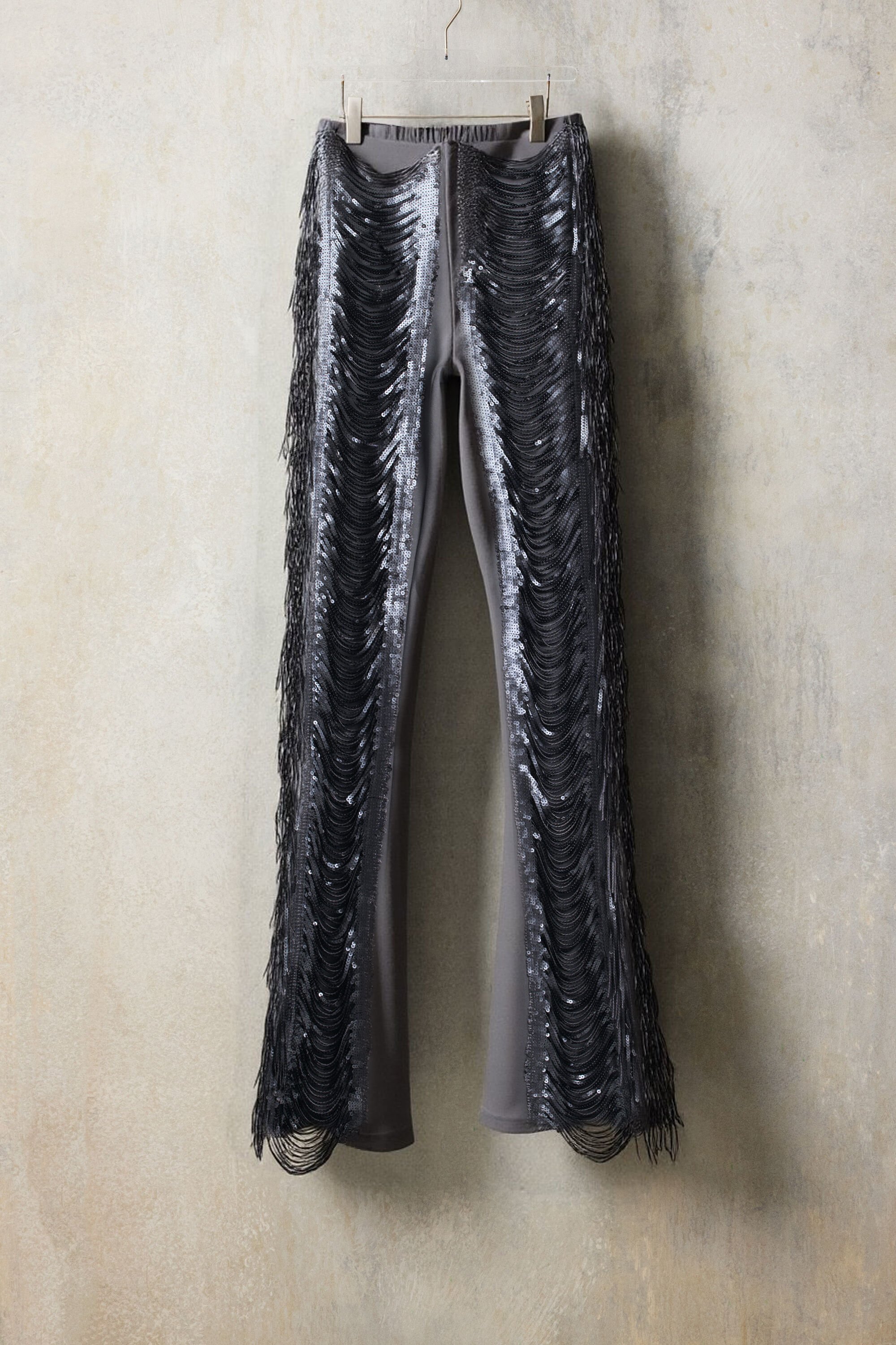 Desigual Broek met paillettenstrepen - BLACK