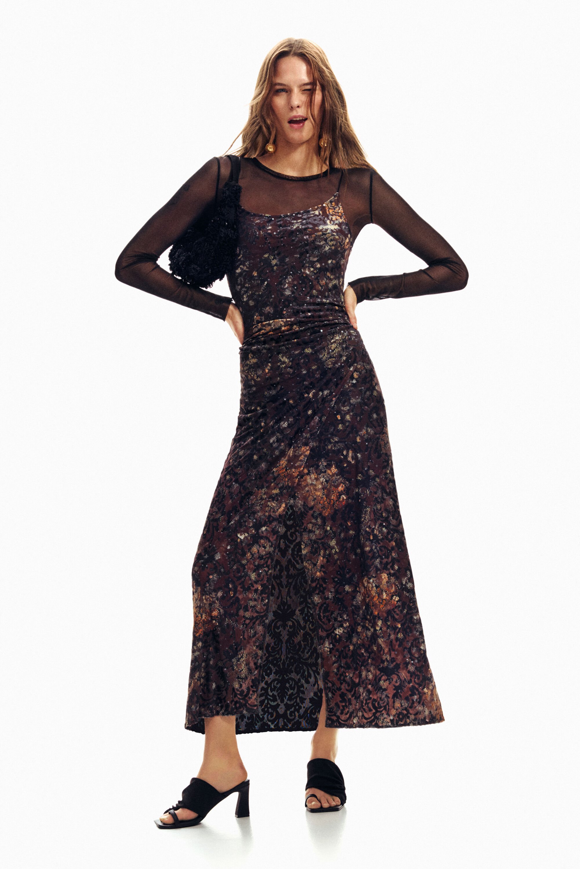 Desigual 2-in-1 AFNEEMBARE JURK - BLACK