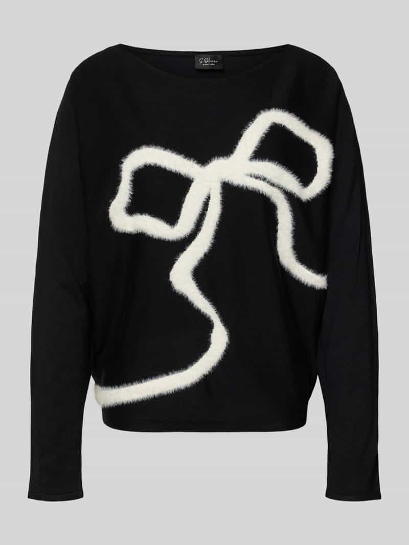 S.Oliver BLACK LABEL Gebreide trui met intarsia strik