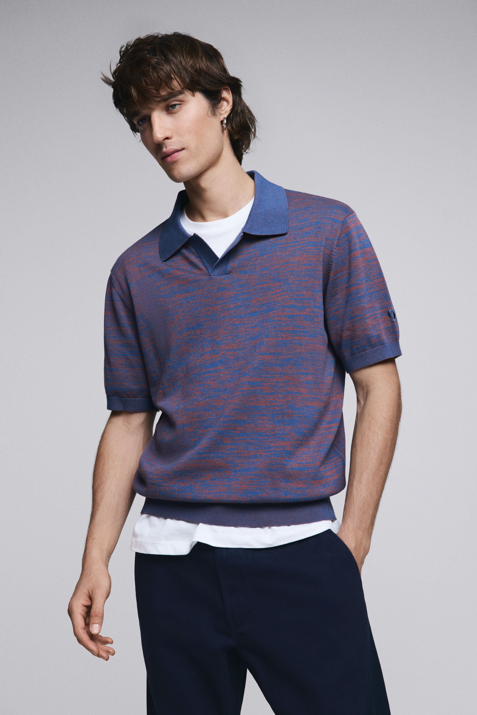 Desigual Jacquard polo - BROWN