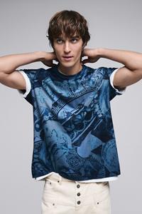 Desigual T-shirt met korte mouwen en moza&iuml;ek - BLUE