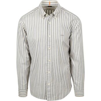 Boss Overhemd Lange Mouw  Ricoplus Overhemd Streep Grijs