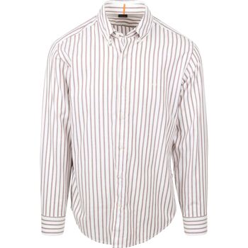 Boss Overhemd Lange Mouw  Ricoplus Overhemd Streep Wit