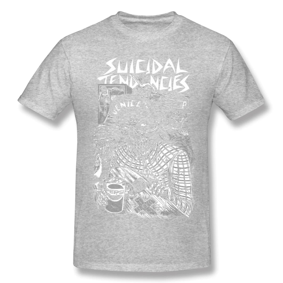 The best product for you Suicidal Tendencies Print Katoen Grappige T-shirts punk Heren Mode Streetwear XXXXXL grijze kleur