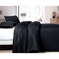 Dekbedovertrek Satin Point Black 240x220 cm.