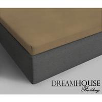 Dreamhouse Bedding Topper Hoeslaken Katoen Taupe-90 x 220 cm