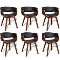 VidaXL Eetkamerstoelen 6 st gebogen hout en kunstleer