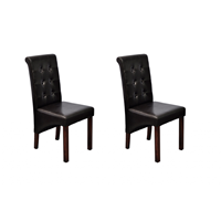 vidaxl Eetkamerstoelen 2 st kunstleer bruin