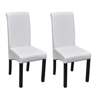 VidaXL Eetkamerstoelen kunstleer wit 2 st