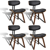 VidaXL Eetkamerstoelen 4 st gebogen hout en kunstleer