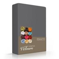 Romanette Hoeslaken Velours Antraciet-140/150 x 200/210/220 cm