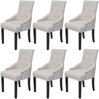 VidaXL Eetkamerstoelen 6 stuks polyester crème