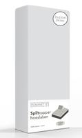 romanette Double Jersey Splittopper Hoeslaken  Zilver-180 x 200/210/220 cm