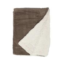 Unique Living | Lars coral fleece/suede plaid 150x200cm taupe