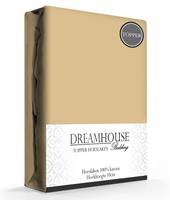 Dreamhousebedding Topper Hoeslaken Katoen Taupe-140 x 200 cm