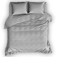 Satin d'Or Dekbedovertrek Streep Silver-Lits-jumeaux (270 x 200/220 cm)