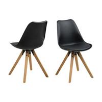 ebuy24 Esszimmerstuhl 2er Set Dima Esszimmerstuhl schwarz, Kautschukholz