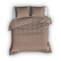 romanette Flanellen Dekbedovertrek Duchesse Taupe/Wit-200 x 200/220 cm