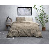 Sleeptime Flanel Twin Washed Cotton Dekbedovertrek Taupe-200x200/220