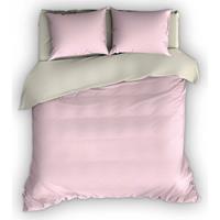romanette Flanellen Dekbedovertrek Comtesse Roze/Ivoor-140x200/220