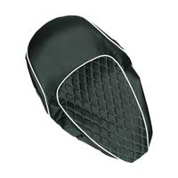 Piaggio buddydek Chesterfield zwart met witte bies LX