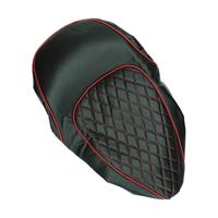 Piaggio buddydek Chesterfield zwart met rode bies