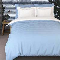 Romanette Flanellen  Dekbedovertrek Comtese Blauw/Wit-270x200/220