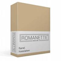Romanette Flanellen Hoeslaken Zand -160 x 200 cm