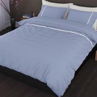 Romanette Flanellen  Dekbedovertrek Duchesse Blauw/Wit-270 x 200/220 cm